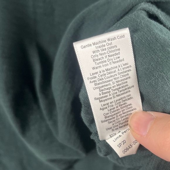 Nation LTD Bria Tank Top Mock Neck Sleeveless Pima Cotton Green Medium Casual - Picture 4 of 5